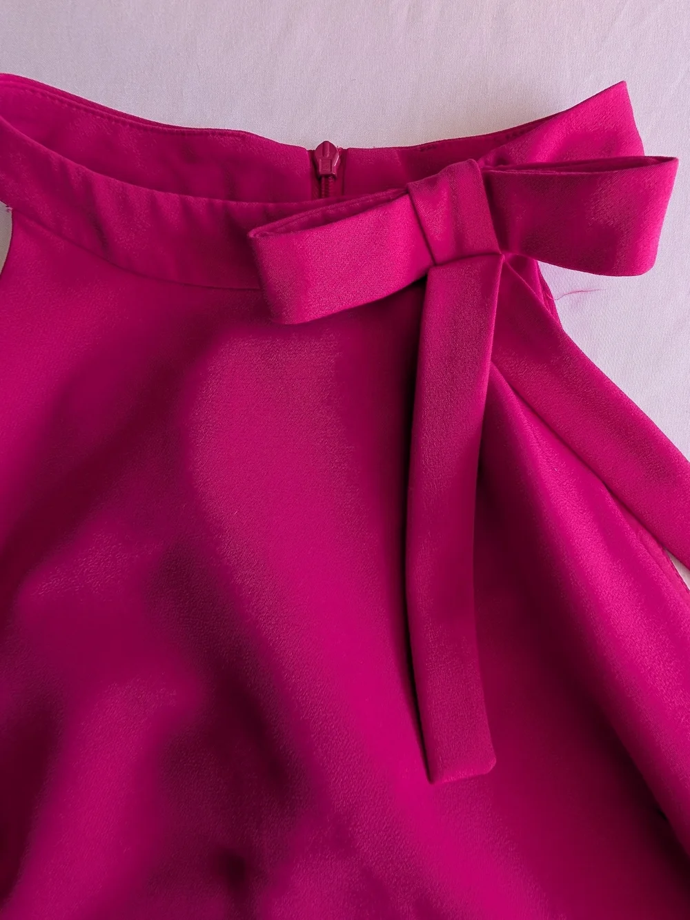 Maggy London Hot Pink Halter Mini Dress with Neck Tie - Picture 2 of 7